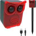 HULPPRE Solar Outdoor Motion Sensor Alarm-13 Sounds Including Dog Barking&Gunshot,130db Loud Noise Maker,4 Modes,Motion Activated Strobe Light,Say Goodbye to The intruders