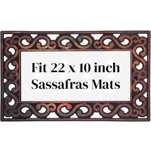 Evergreen Flag Sassafras Door Mat Tray, All-Weather Weatherproof Doormat for Indoor and Outdoor Entrance, Non-Slip Backing Entryway Front Door Mats (Variegated Scroll, 32 x 20 Inches) (1'8" x 2'8" (Rectangular))