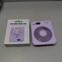 WHATOOK Small Desk Fan Personal Fans: 5000mah 25 Hours Battery Office Quiet Mini Desktop Fan Portable Rechargeable Travel Essentials (Purple, 2000 mAh)