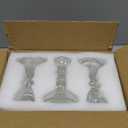 4.33" Tall Glass Candlestick Set of 6 Clear Crystal Candle Holders for Glass Taper Holder Decor for Wedding Birthday Party Christmas