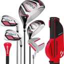 5/6/7 Pieces Kids Golf Clubs Set - Youth Golf Clubs Junior Set Ages 3-14 Includes Stand Bag, 1# Driver, 5# Hybrid, 7#, PW# Irons and Putter Right Hand for Boys Girls