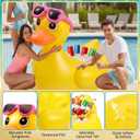 49" Giant Inflatable Duck Drink Cooler with Pink Sunglasses Inflatable Duck Ice Bucket Large Blow up Pool Float for Summer Beach Swimming Pool Hawaiian Birthday Party Decorations