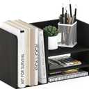 Furinno Hermite Wood Desktop Book and Home Office Supplies Storage Organizer, Espresso, 15.8-Inch