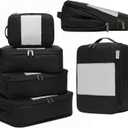 6-Pack Large Compression Packing Cubes for Travel - Lightweight Compression Packing Cube Set, Water-Resistant Luggage Organizer Bags & Suitcase Organizers, Travel Cubes for Carry-On, Checked Luggage