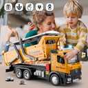 Dump Truck for Boys Age 4-7, 12" Big Plastic Toy Dump Truck with Sounds and Lights, Construction Vehicle Toy with Movable Parts for Kids