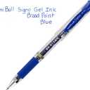 Signo UM-153 Gel Ink Rollerball Pen, 1.0mm, Broad Point, Blue Ink, Pack of 6
