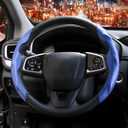 2 Pc Car Carbon Fiber Steering Wheel Cover, Anti-Skid & Scratch-Proof Ultra Thin Steering Wheel Cover Protector Men/Women,100% Universal Fit Steering Wheel,Car Accessories Gifts