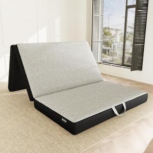 Memory Foam Trifold Mattress - Twin Portable Floor Bed 4 Inch, Foldable Mat with Washable Cover, Handle & Non-Slip Bottom, for RV, Travel, Camping, Yoga, 75"x38"x4"