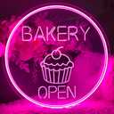 ZPLNOSIN Bakery Open Neon Sign For Wall Decor Custom Neon Lights for Business Led Signs Suitable for Bakery Dessert Cake Shop Logo Convenience Stores Supermarkets 5V USB Powered Pink 5050 CM, 20IN