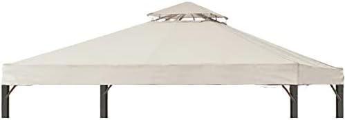 DURCOVER Gazebo Replacement Top 10x12 FT, Gazebo Canopy Replacement Cover for 2 Tier Outdoor Patio Garden Tent Frames,Canopy Cover with Air Vent, Beige