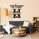 2 x BrightRow Welcome to Our Home Metal Wall Decor Black Metal Home Sign Wall Art Decoration for Modern Farmhouse Livingroom Bedroom Kitchen Porch Entry Door Hanging Decorations