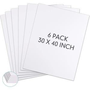 Kathfly 6 Pack Large White Foam Boards 30 x 40 x 3/16" Thick Acid Free Foam Core Board Double Sided Rigid Poster Foamboard for Art Craft Projects Presentation Signage Painting Wedding School Display