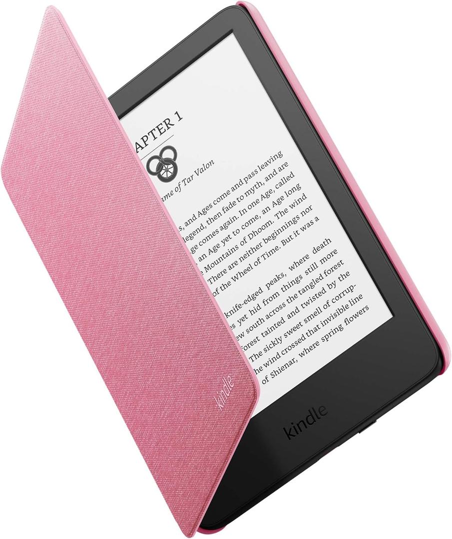 Amazon Kindle Case, Thin and Lightweight, Foldable Protective Cover - Fabric (Rose)