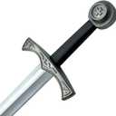 2-Pack 28 Inch Legendary Excalibur Foam Swords Medieval Knight Replica with Metallic Finish & Plastic Inner Core Halloween, Cosplay, Costume, Display
