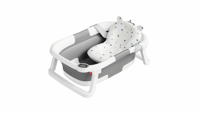 Napei Collapsible Baby Bathtub for Infants and Toddlers with Bath Net and Thermometer