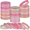 Ecation 24 Pcs Bible Verses Bracelets Bulk Scripture Silicone Wristbands Inspirational Motivational Quote Rubber Wristbands Christian Bracelets for Women Men Easter Party Favors (Orange Pink)