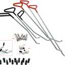 Paintless Dent Repair Tools 6 Pieces of Dent Removal Rods with Awl Head Paintless Dent Removal Kit Car Auto Body Dent Removal of Hail Dents and Door Ding (6pcs Rod 20 pcs Pen)