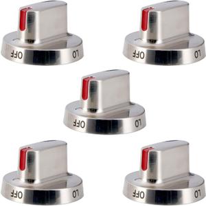 5 Pack Burner Knobs Range Oven Dial Knob Replacement for Samsung FX510BGS/XAA-01 NX58F5300SS/AA-00 NX58F5500SS/AA-01 NX58F5500SS/AA-00 FX710BGS/XAC-00, FX510BGS/XAA-02 FX510BGS/XAA-00 FX710BGS/XAA-03