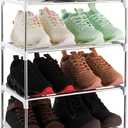 4-Tier Stackable Small Shoe Rack, Lightweight Shoe Shelf Storage Organizer for Entryway, Hallway and Closet(White)