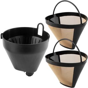 Replacement Parts 1pcs Filter Basket Holder with 2pcs Gold Tone filter, Compatible with Cuisinart Coffee Makers DCC-1100, SS-15