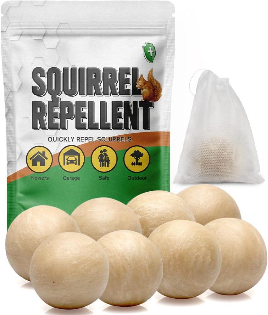 Squirrel Repellent Outdoor, Squirrel Repellent for Attic, Chipmunk Repellent Outdoor, Keep Squirrels Out of Potted Plants, Squirrel Deterrent for Garden-8 Packs