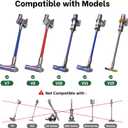Upgraded 2 Brush Vacuum Head Replacement with 4 Green LEDs & Self-Standing Vacuum Cleaner Head, for V7/V8/V10/V11/V15, Anti-Tangle Motorized Brush Roll for Hard Floors & Carpets (Gray-2pc)