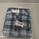 COOFANDY Men's Flannel Plaid Shirts Long Sleeve Casual Button Down Shirt with Pockets (Blue, 4XL)