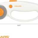 Fiskars 45mm Rotary Cutter for Fabric with Ergonomic Loop Grip, Premium Steel Rotary Fabric Cutter Blade for Precise Cuts, Arts and Crafts, Sewing Supplies and Quilting Tools