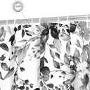Gibelle Long Shower Curtain 72 x 78, Black and White Floral Shower Curtain, Watercolor Plant Eucalyptus Leaves Fabric Shower Curtain Set
