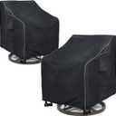 Outdoor Swivel Lounge Chair Cover 2 Pack,35 W x 37 D x 38.5 H inches,100% Waterproof Heavy Duty Outdoor Chair Covers,Patio Furniture Cover for Swivel Patio Lounge Chair,Black