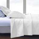 NTBAY King Satin Quilt Set, 3 Piece, White