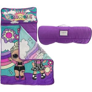 LOL Surprise! 24"(W) X 45"(L) Soft Toddler Nap Mat with Pillow and Blanket Perfect for Preschool, Daycare, and Travel (100% Official Licensed Product)