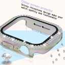 Bling Case for Apple Watch Apple Watch SE 3 (2025)/ SE2/ SE/Series 6/5/4 44mm Screen Protector, Woman Glitter Crystal Rhinestone Scratch Resistant Overall Protective Bumper Cover, Colorful