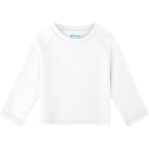 Feyoyi Unisex Baby Rash Guard Shirts SPF Long Sleeve Swim Shirts Sun Protection Rashguard Swimwear for Toddler Boys Girls White, 12-18 Months