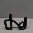 Black Cast Iron Double Taper Candle Holder, Modern Abstract Candlestick Holder, Stylish Table Centerpiece for Home, Bedroom, Wedding, Dining Room, and Party Decor