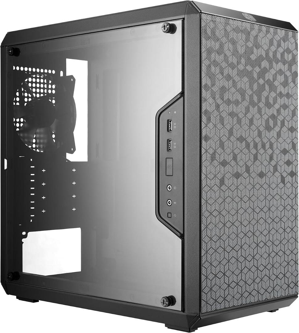 Cooler Master MasterBox Q300L Micro-ATX PC Case Compact mATX Computer Case with Magnetic Dust Filters, Modular Adjustable I/O Panel, Perforated Airflow Design, 1 x 120mm Pre-Installed Fan, Black