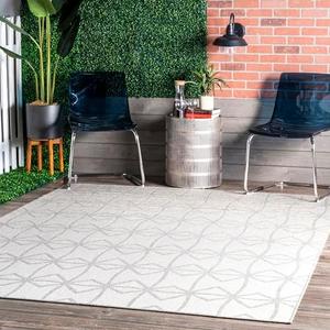 nuLOOM Saunders Geometric Indoor/ Outdoor Area Rug, 6' 7" x 9', Light Grey