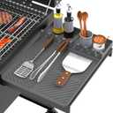 Silicone Grill Mat Compatible with Blackstone, Silicone Griddle Tools Mat with Drip Pad, Spatula Mat for Outdoor Grill Kitchen Counter (Grey) (Gray)