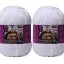 Baby Blanket Yarn for Crocheting - 2 Pack of 200g/7oz Chunky Chenille Yarn for Knitting Blankets Amigurumi - #6 Super Bulky - 348 Yards Soft Thick Plush Yarns (2, White)