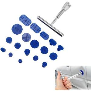 Zehiony 19 PCS Car Dent Puller Tool, Paintless Repair Tool Kit with T-handle, Manual Dent Pulling Remover, Universal Portable Device for Car Truck Motorcycle Body (Multicolored)