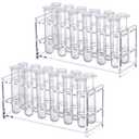 Cinnvoice 2 Pcs Acrylic Test Tube Holder Test Tube Rack 12 Sockets 18.7 mm Lab Vial Stand Clear for 15-18ml Centrifuge Tubes Syringe Holder, Not Include Tubes