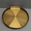 Thenshop 3 Pcs 12 Inch Gold Round Serving Tray Stainless Steel Circle Decorative Vanity Gold Plate Metal Jewelry Makeup Organizer Dishes for Gift Wedding Coffee Table Bathroom Dessert Christmas