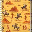 Spiral Journal Notebook, Hardcover Lined Journal for Women, Medium 6 x 8.4 in, 120 Pages Thick Paper, College Ruled Notebook for Writing, Work, Office, and School, Western Cowboys