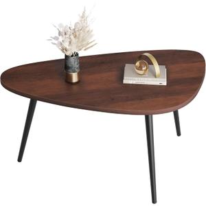 WLIVE Oval Coffee Tables, Modern Coffee Table for Living Room, Coffe Table for Small Space Home Office, Easy Assembly, 33.5" W x 18.9" D x 18.7" H, Espresso