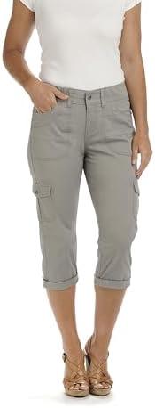 Lee Women's Relaxed Fit Austyn Knit Waist Cargo Capri Pant M