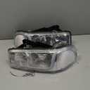 LED DRL Headlight, Headlights Assembly Kit Compatible with 1999-2007 GMC Sierra/1999-2006 GMC Yukon, Fits 2007 Classic Models ONLY Headlight Replacement Headlamp Chrome Housing Clear Reflector