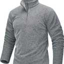 TACVASEN Mens Quarter Zip Sweatshirt Long Sleeve Pullover 1/4 Zip Up Golf Shirt for Men Winter Fleece Lined Thermal Sweater (Gray, XXXL)