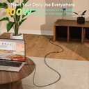 USB C Extension Cable 20ft Long, Upgraded 4K@60Hz Monitor & 100W Charging & 10Gbps Data Transfer USB-C Extender Male to Female USBC 3.2 Gen2 Type C Cord Braided for Laptop Tablet Mobile Phone and More