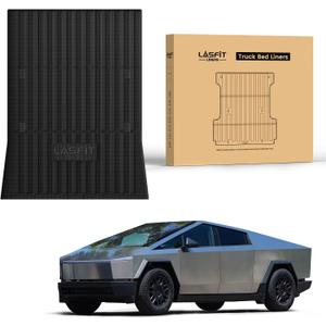 LASFIT Premium Extra Thick Truck Bed Mat for Tesla Cybertruck 2025/2024/2023 Base/Cyberbeast 6FT Car Bed Liner Cybertruck Accessories | Custom Fit TPE All Weather Pickup Rear Trunk Cargo Mat, Black