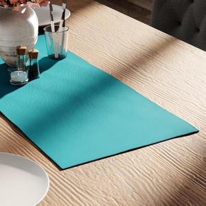 2 x Encasa XO Table Runner 13x36 in Long | Cotton Canvas Fabric | Azul Blue Solid Color | Machine Washable & Durable